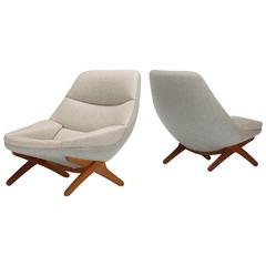 Lounge Chairs Model 91, Pair by Illum Wikkelsø for Mikael Laursen