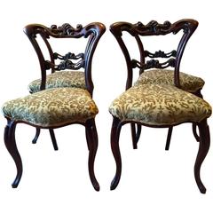 Antique Dining Chairs Mahogany Four William IV 18th Century Cabriole