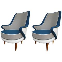ISA of Bergamo Manufacture Pair of Armchairs, Italy, 1950