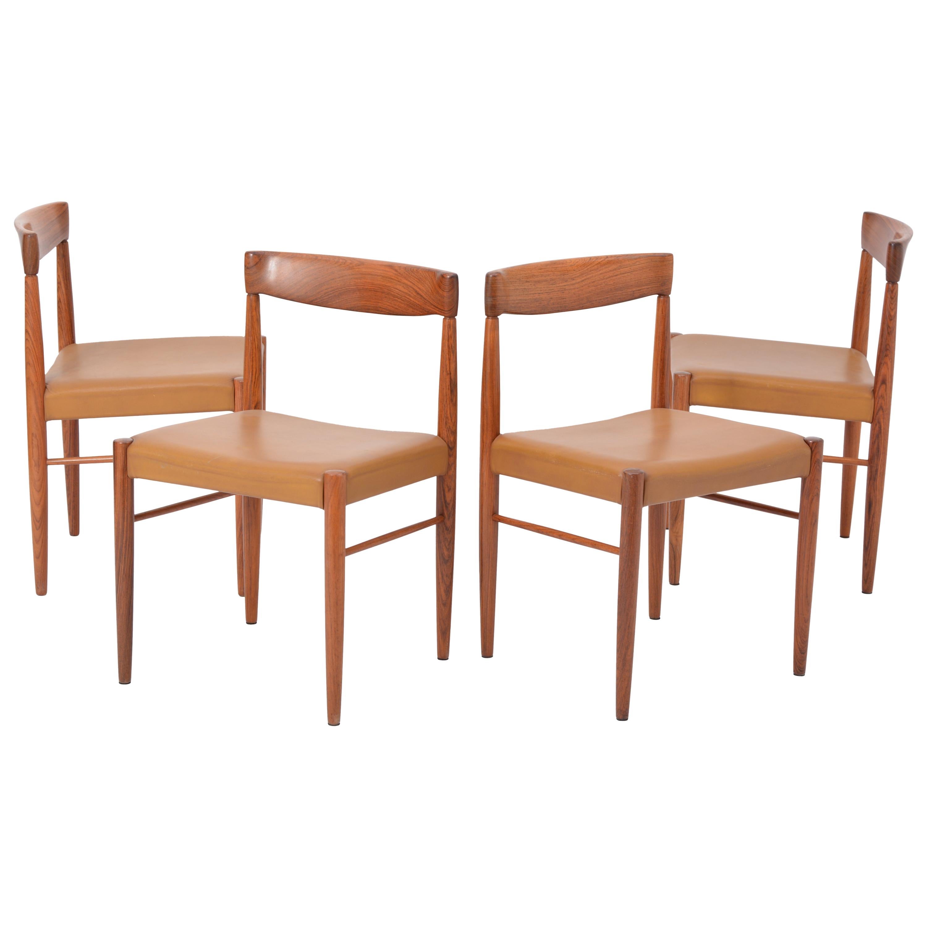 Rosewood Dining Chairs by H.W. Klein for Bramin, Set of Four