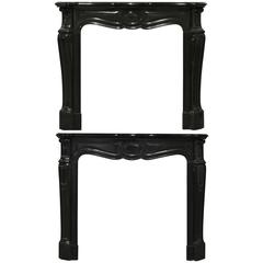 Pair of Marble Antique French Pompadour Style Fireplace Mantels