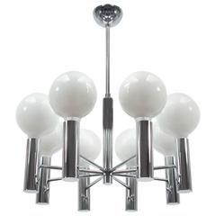 Mid-Century Italian Chrome Chandelier in the Manner of Sciolari 12