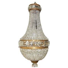 French Empire Beaded Petit Crystal Prism Chandelier