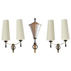 Set of Three 1950s Sconces by Maison Arlus 7