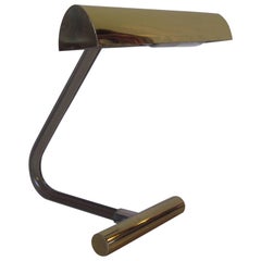 Peter Hamburger Brass and Lucite Sculptural Desk Lamp