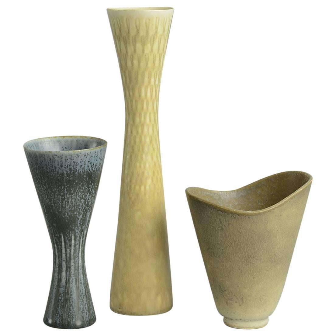 Three Vases by Carl Harry Stalhane for Rorstrand For Sale