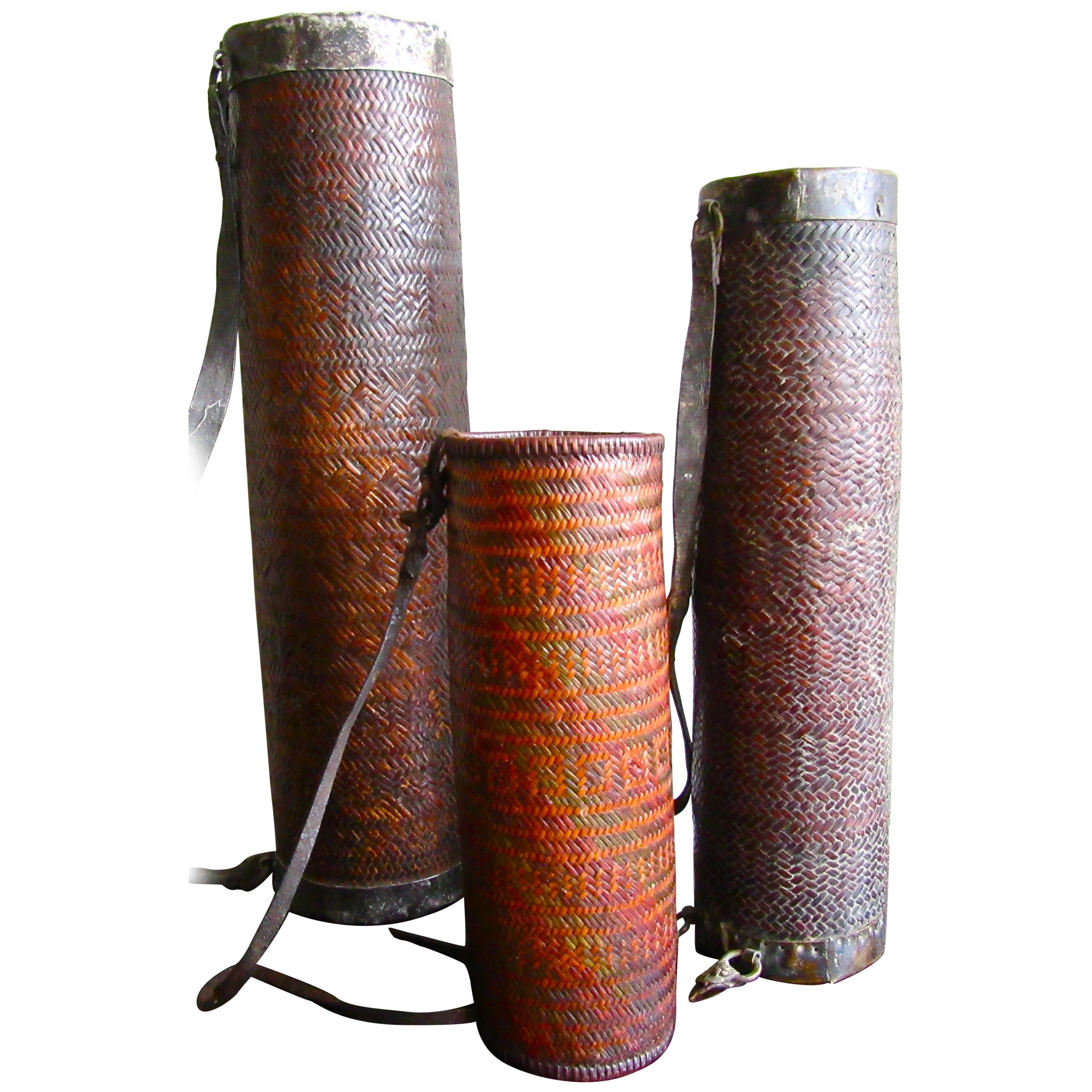Bhutan Barley Beer Thermos, Set of Three, Early 20th Century For Sale