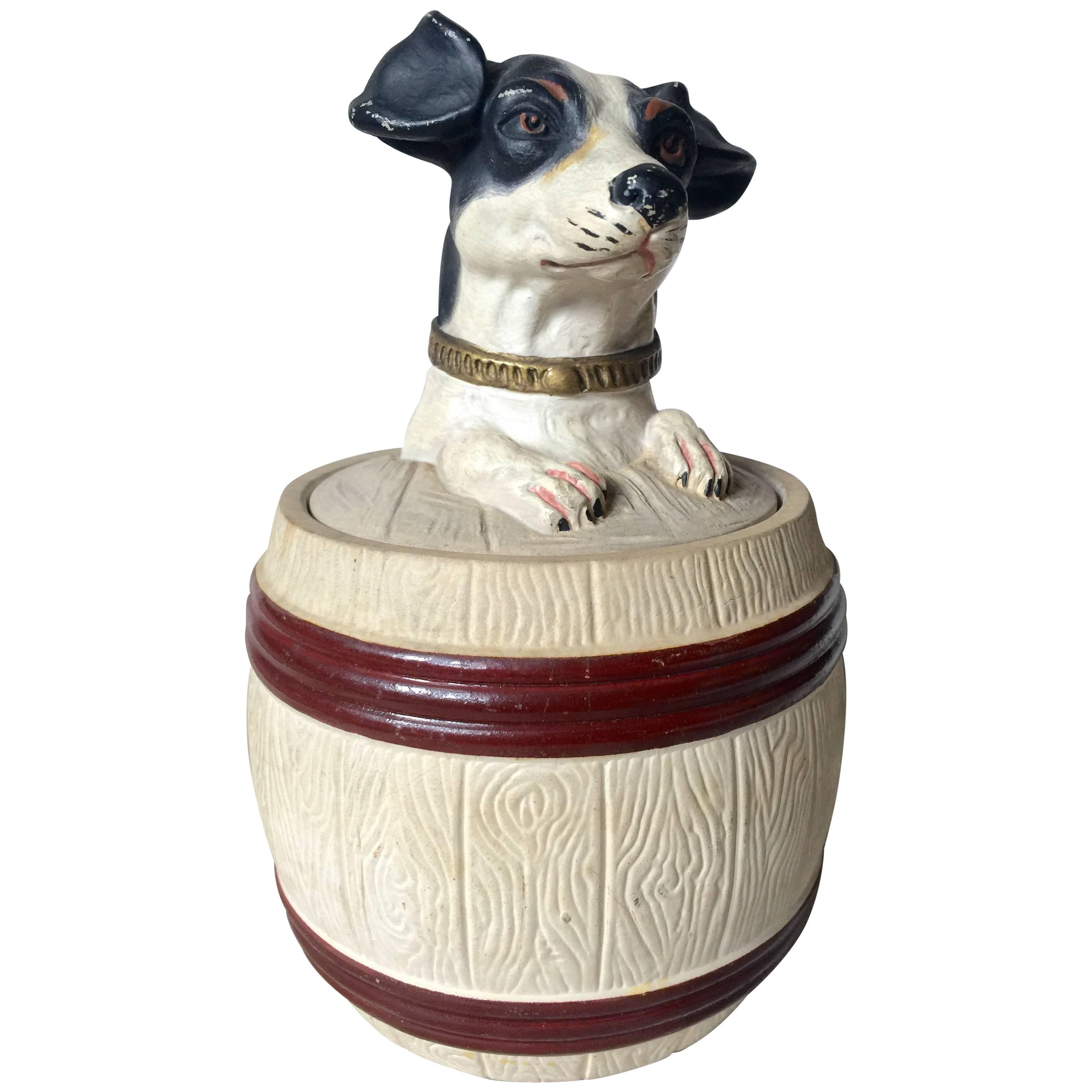 Jack Russell Terra Cotta Tobacco Jar For Sale at 1stDibs