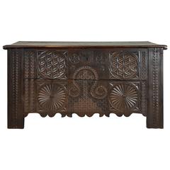 Spanish Carved Storage Chest, 18th Century 4