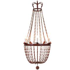 Italian Painted Wood and Iron Six-Light Empire Style Chandelier 7