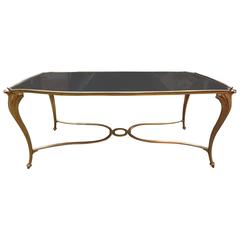 French Gilt Bronze Cocktail Table with Mirrored Top by Maison Baguès 10