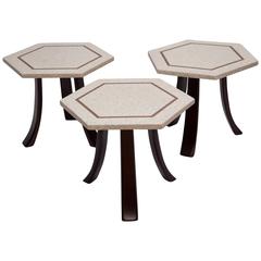 Brass Inlaid Terrazzo Top Side Table by Harvey Probber (One Available) 4