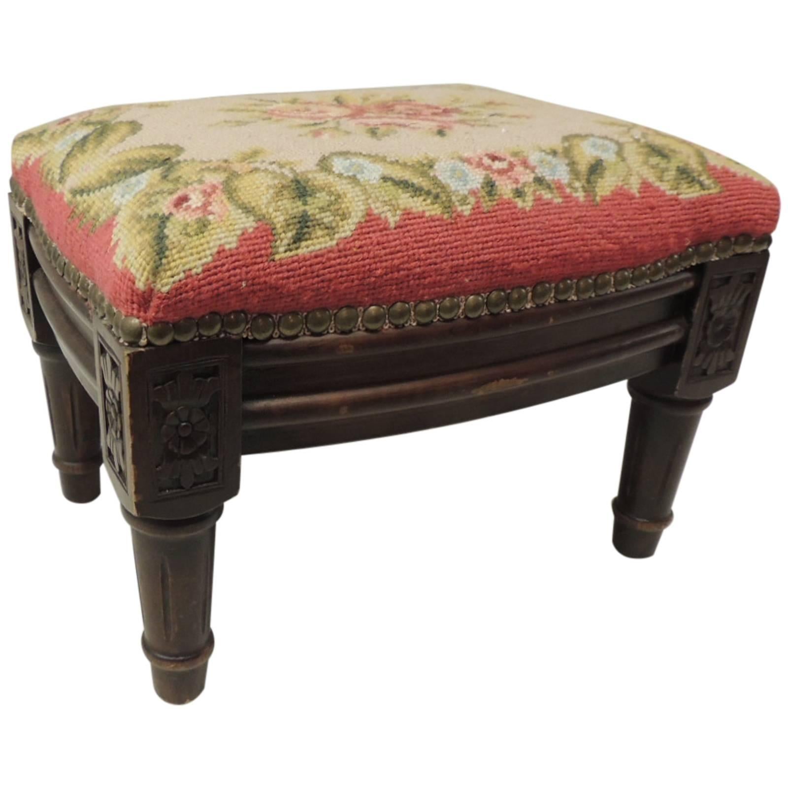 Antique Louis XVI Tapestry Footstool at 1stDibs