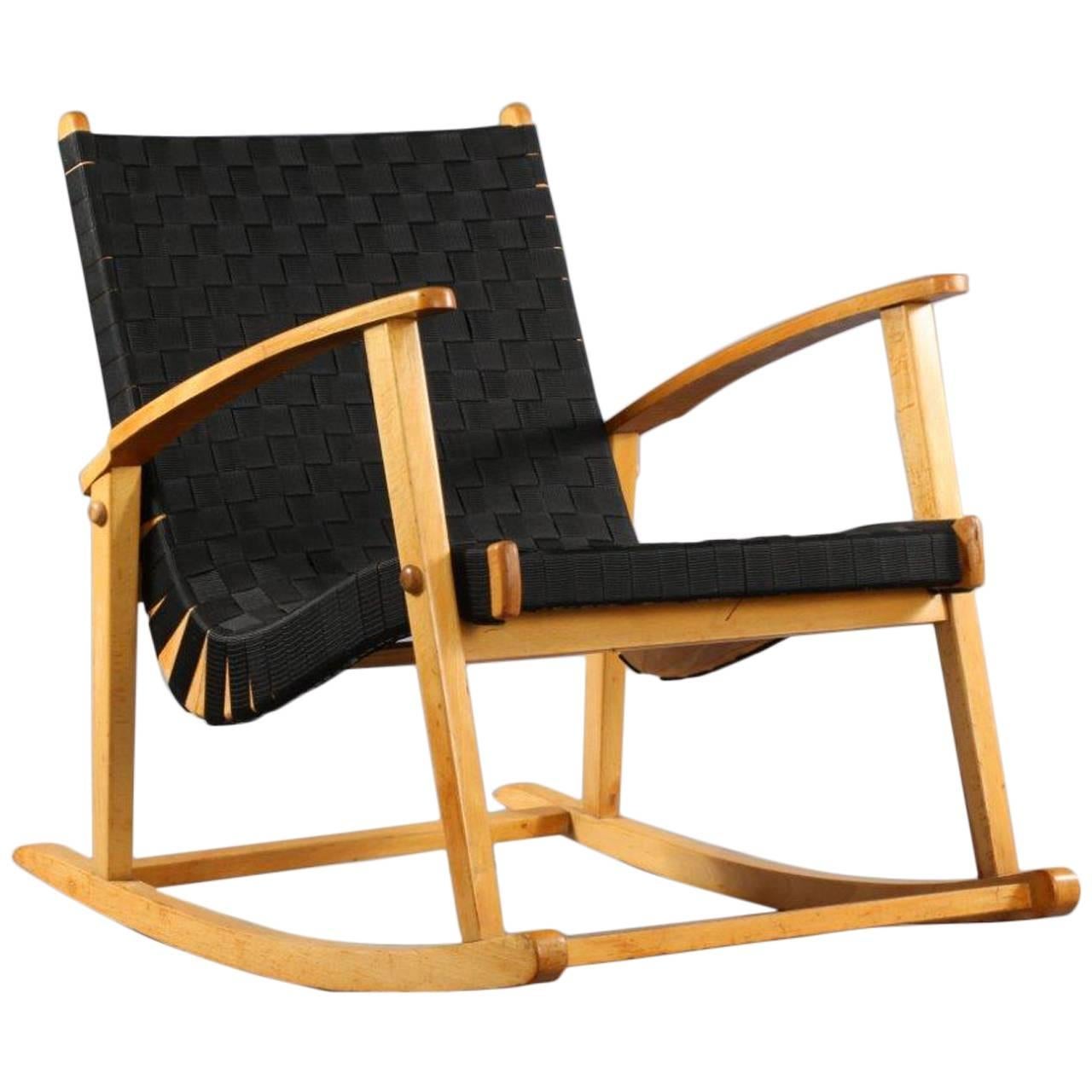 Comfortable Rocking Chair Attributed to Jens Risom, 1950 For Sale