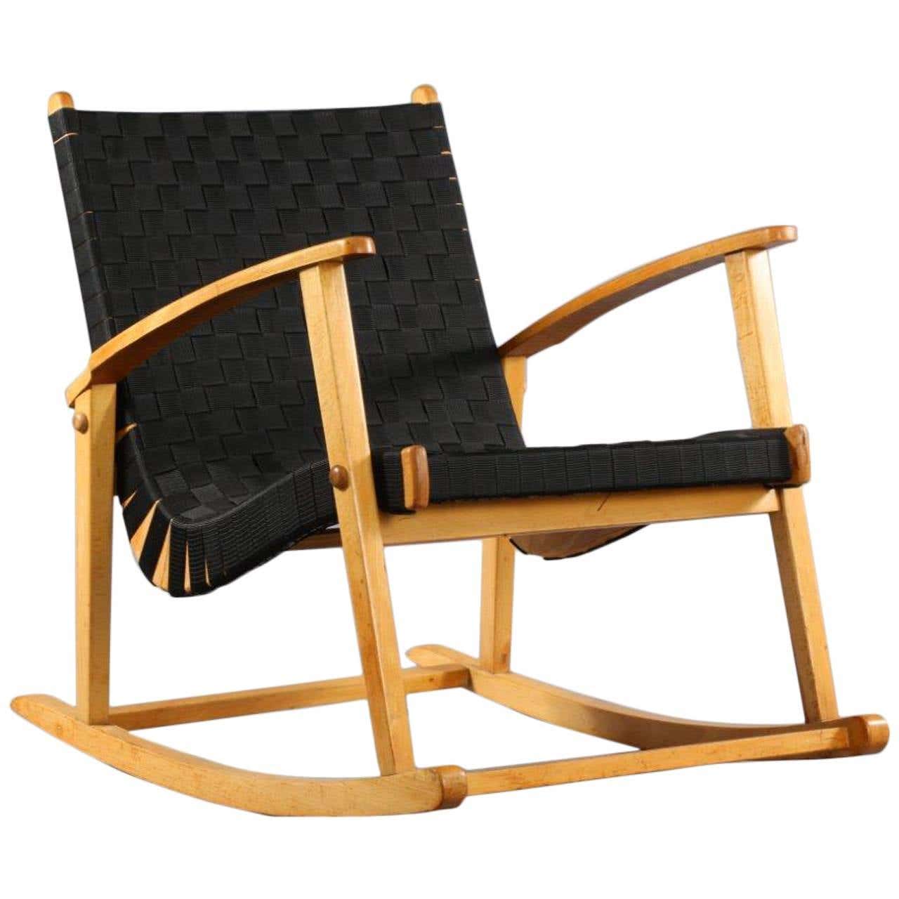 Comfortable Rocking Chair Attributed to Jens Risom, 1950 For Sale at ...