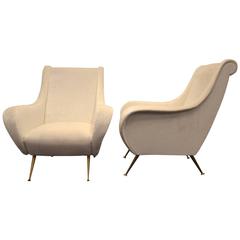 Gorgeous Pair of Armchairs in the Style of Marco Zanuso, circa 1960