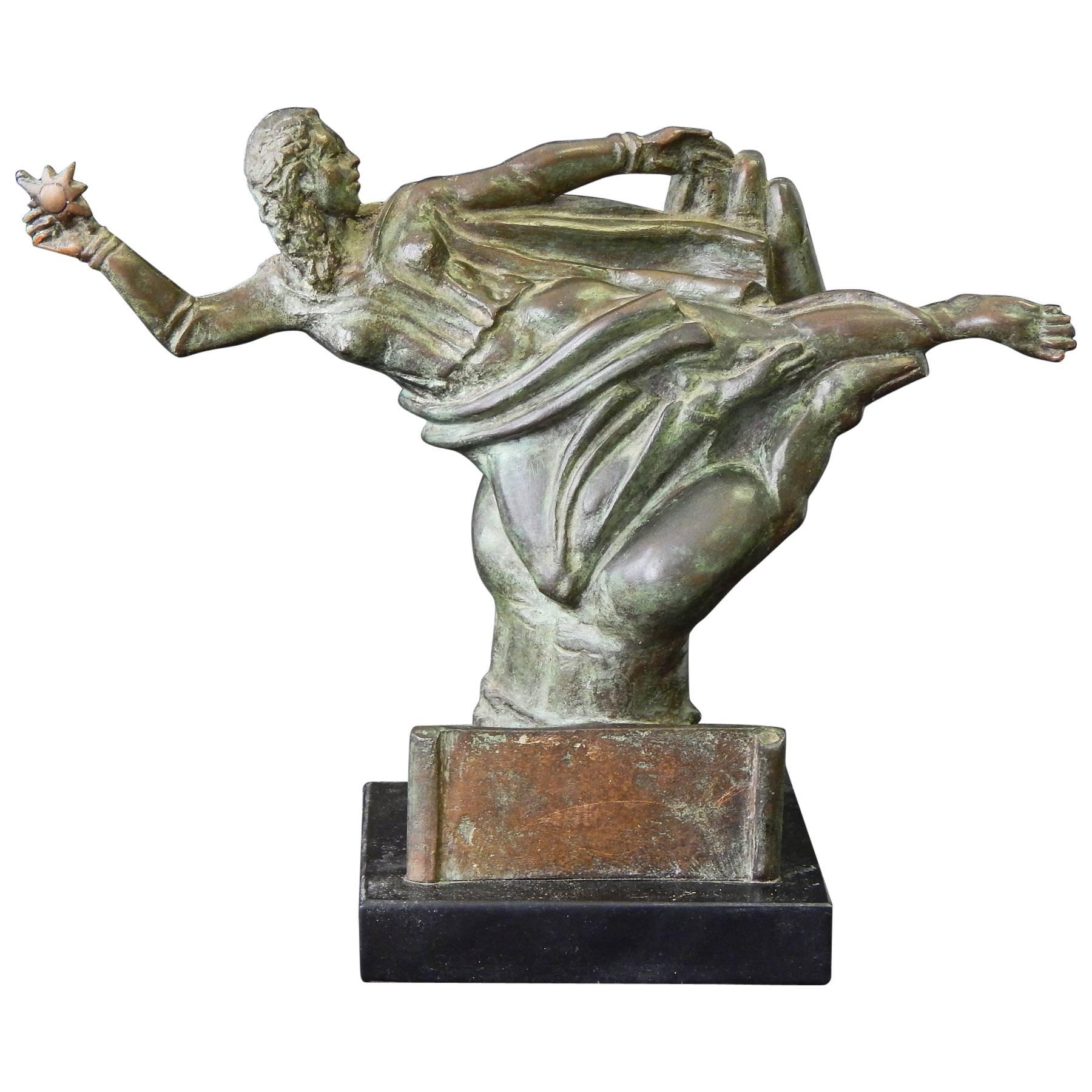 "Release of the Sun, " Extremely Rare Art Deco Sculpture by Lantz, WPA Artist