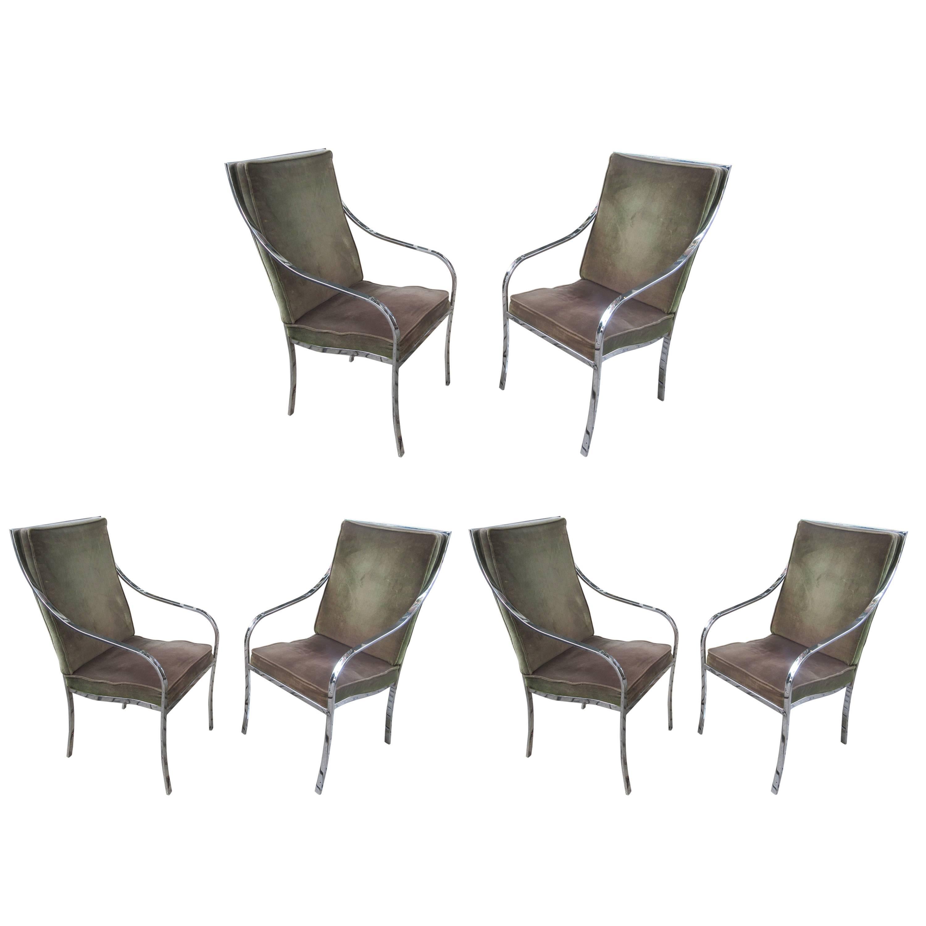 Set of Six Milo Baughman for Thayer Coggin Dining Chairs