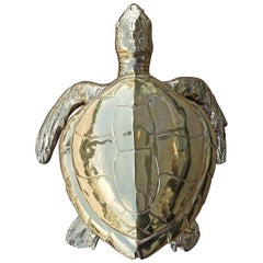 Stunning Large Scale Brass Sea Turtle Box