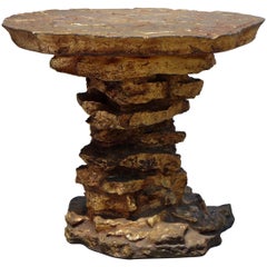 John Dickinson Style Gilt Faux Rock Table