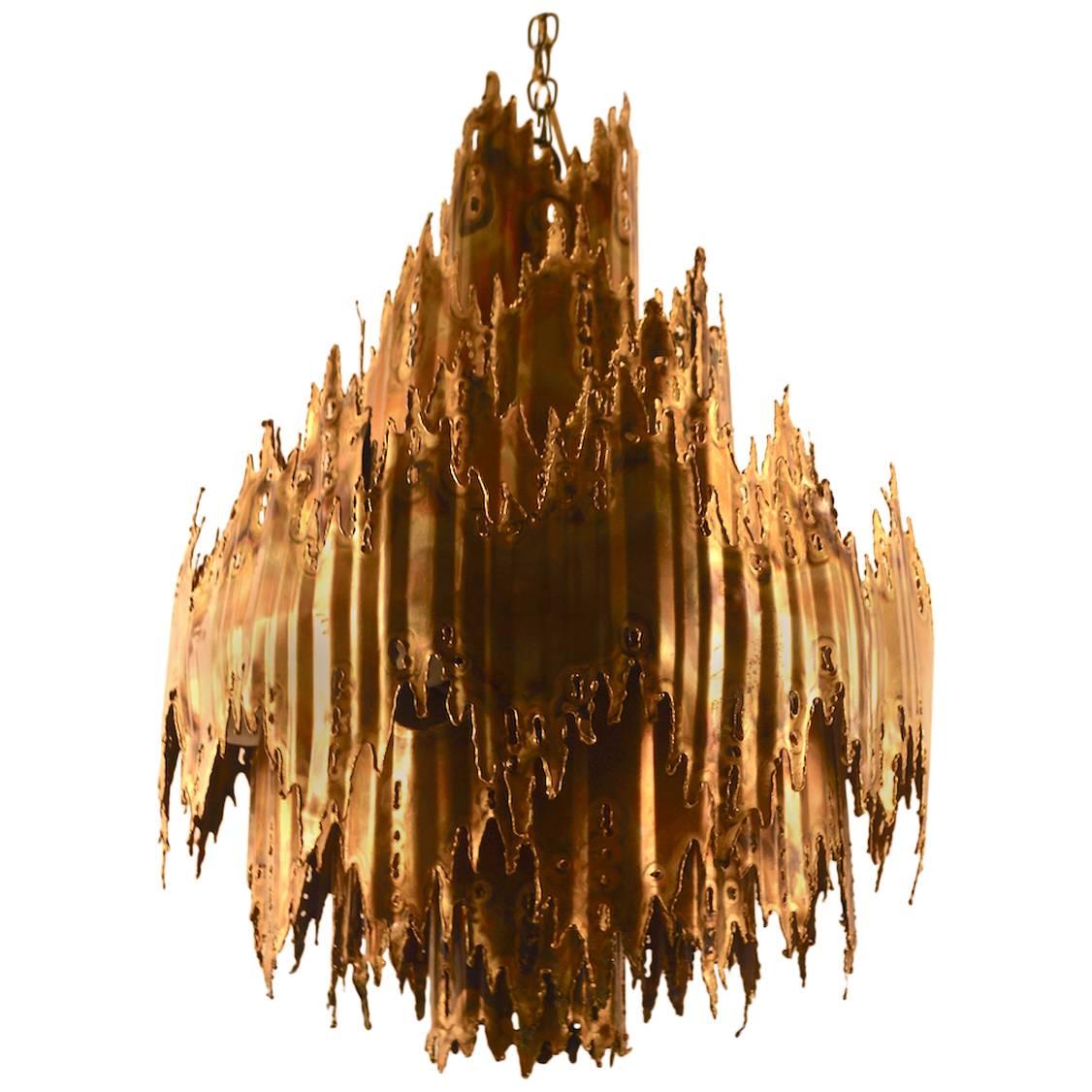 Massive Brutalist Tom Greene Chandelier