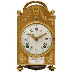 Small 18th Century French Portable Clock with Calendar