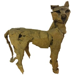 Einzigartige Panther-Skulptur "Der HLlenhund" mit Sterlingsilber