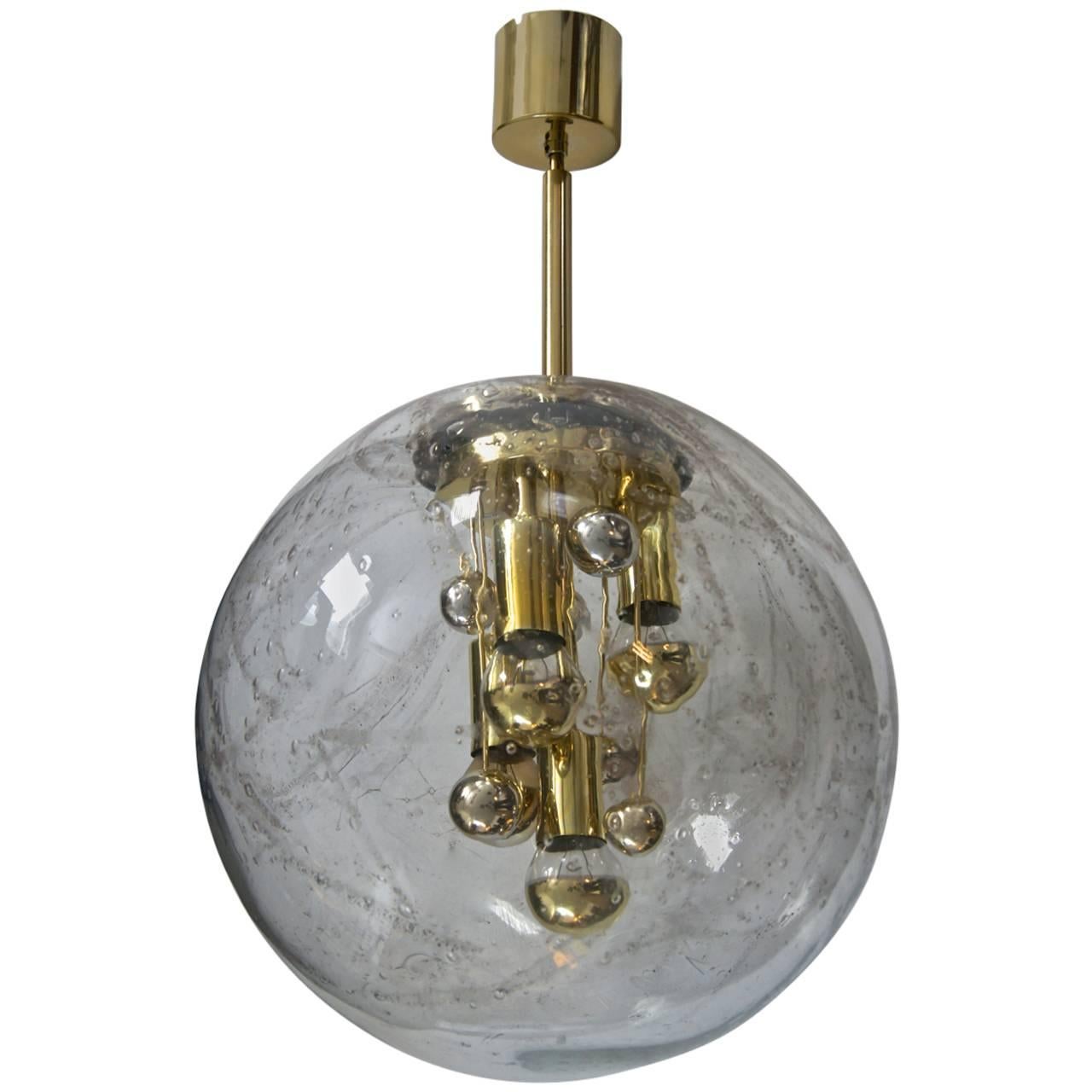 Doria Glass and Brass Globe Pendant