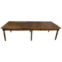 Big Walnut Wood, Mid-19th Century Table, 3 meters long
