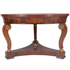 Empire Style, Napoleon III, Mahogany Round Table
