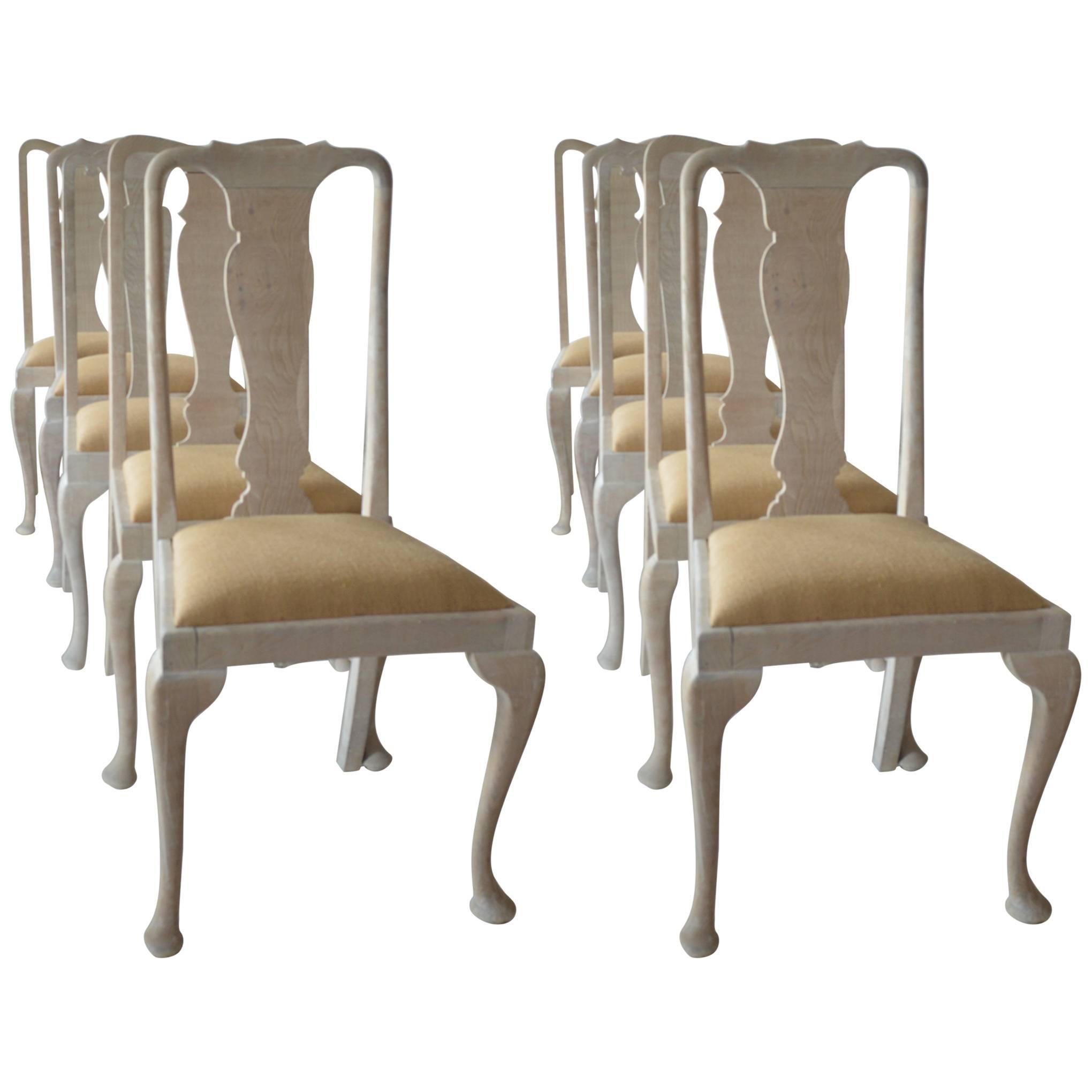 Harlequin Set of Ten Antique Urn Back Dining Chairs, English, circa 1920