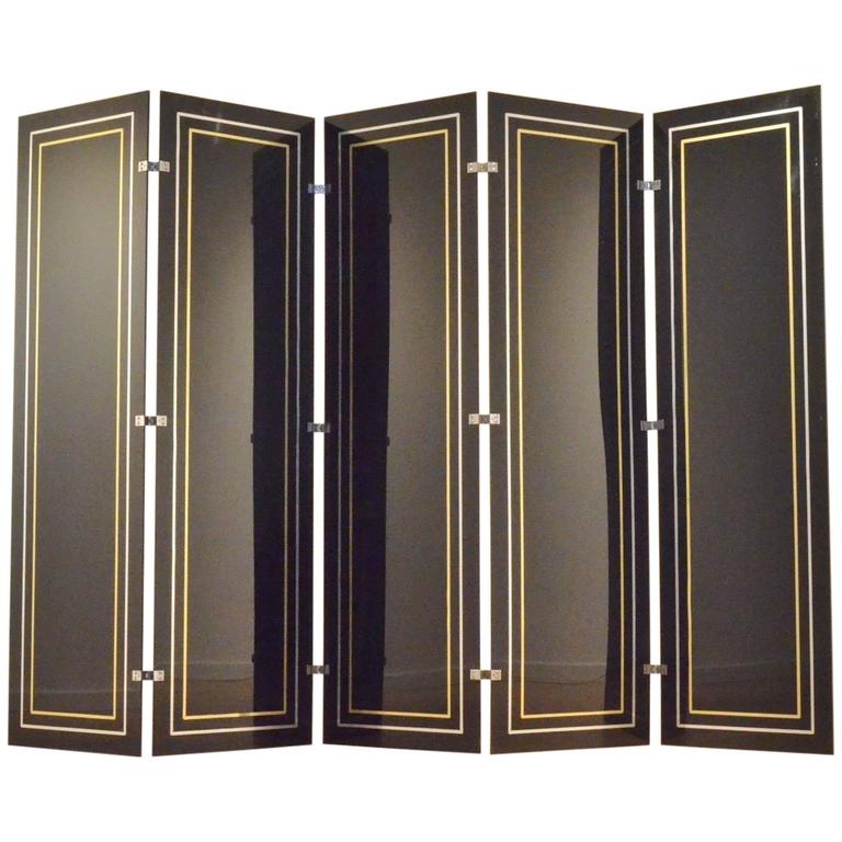 Hollywood Regency 5x Segmented Plexiglas, Brass and Aluminium Room
