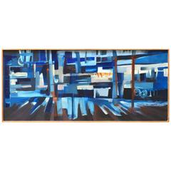 Used E. Kunitz, 1964 Abstracted Street Scene Painting