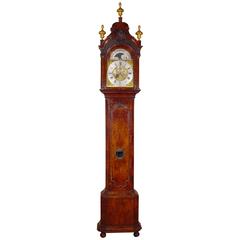 Antique Dutch Burr Walnut Striking Long Case Clock Adriaan De Baghijn Amsterdam