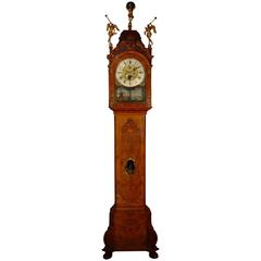 Dutch Burr Walnut Longcase Clock by M. Buys Amsterdam, circa 1775