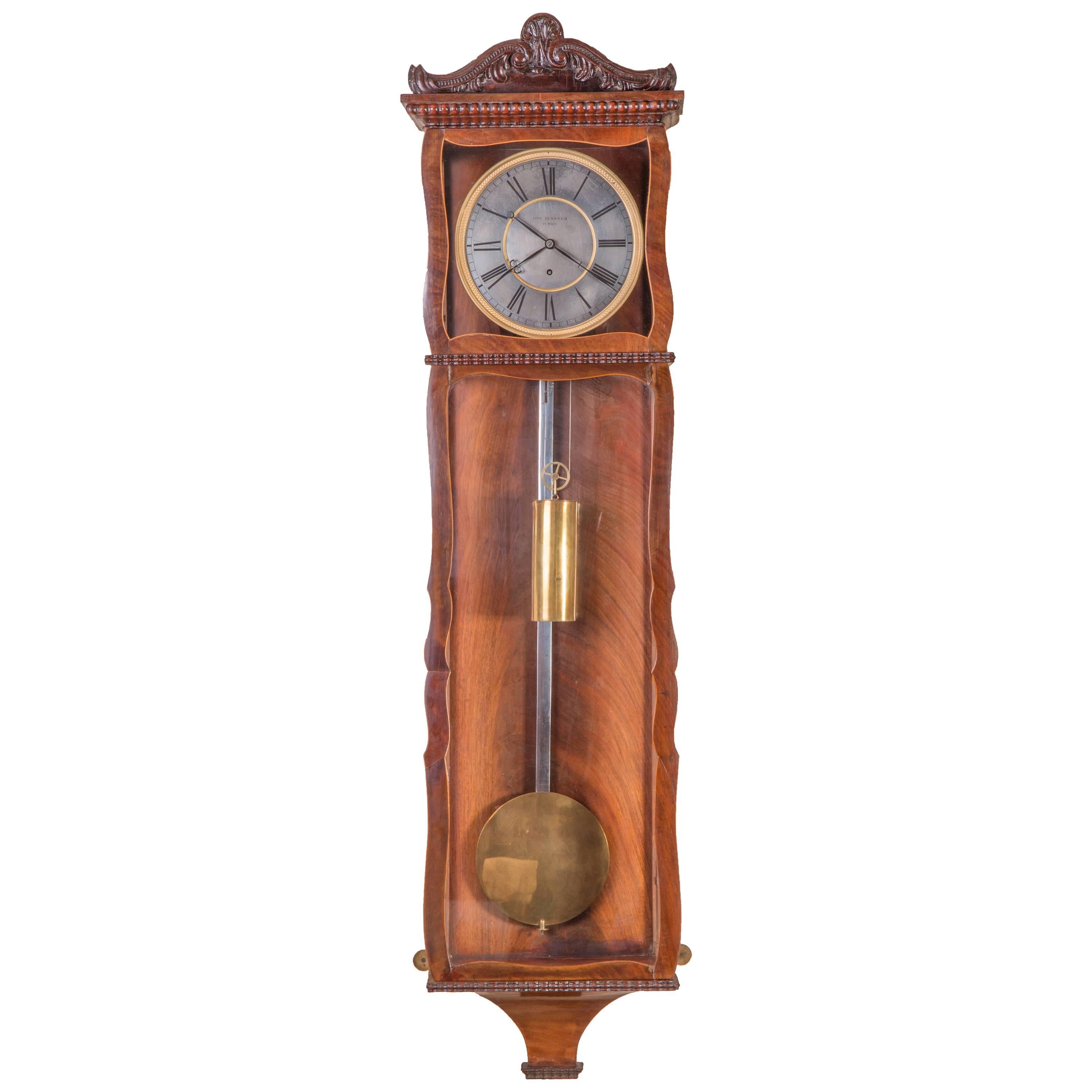 Biedermeier Wall Clock by Joseph Jessner, Vienna, circa 1840 For Sale