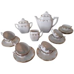 19. Jahrhundert Jugendstil Porzellan Teeservice für acht Personen M&S:: Frankreich