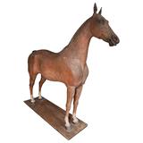 Holzskulptur eines Pferdes in Originalgröße aus dem späten 18. bis frühen 19. Jahrhundert