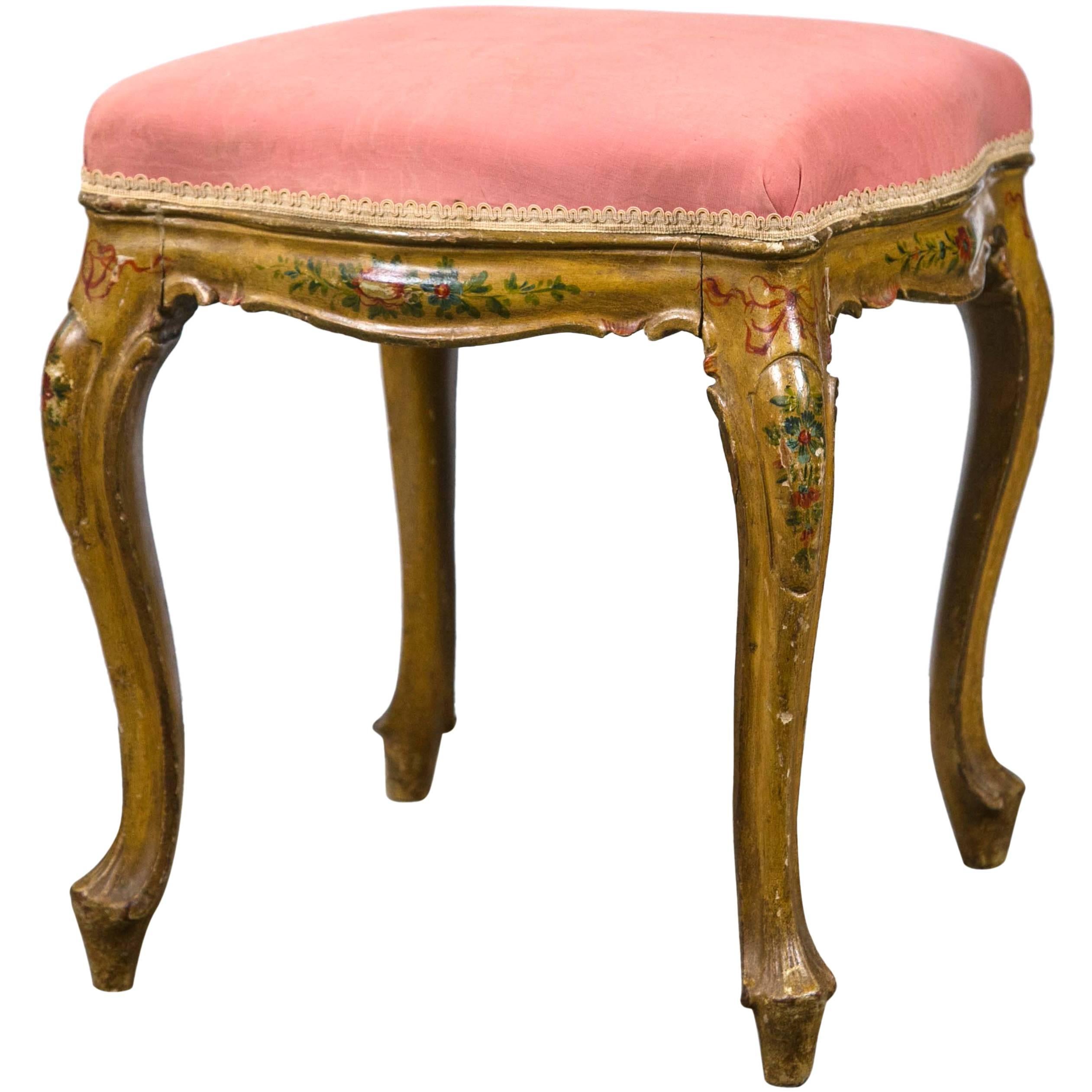 Italian Painted Stool For Sale