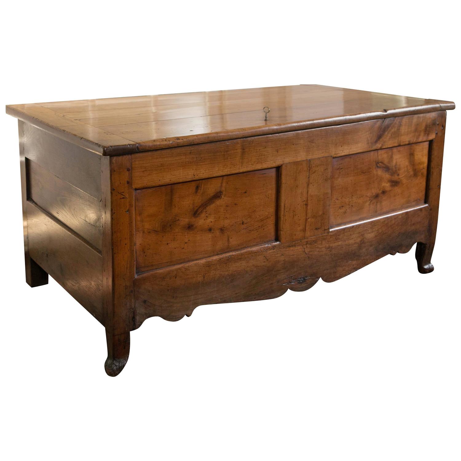 French Cherry Coffer or Blanket Chest For Sale at 1stdibs