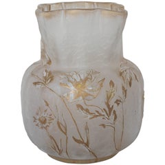 Glass Vase by Francois-Theodore T. Legras Signed Saint Denis
