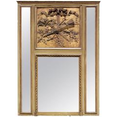 French Louis XVI Period Mantel Trumeau Mirror "A Parecloses"
