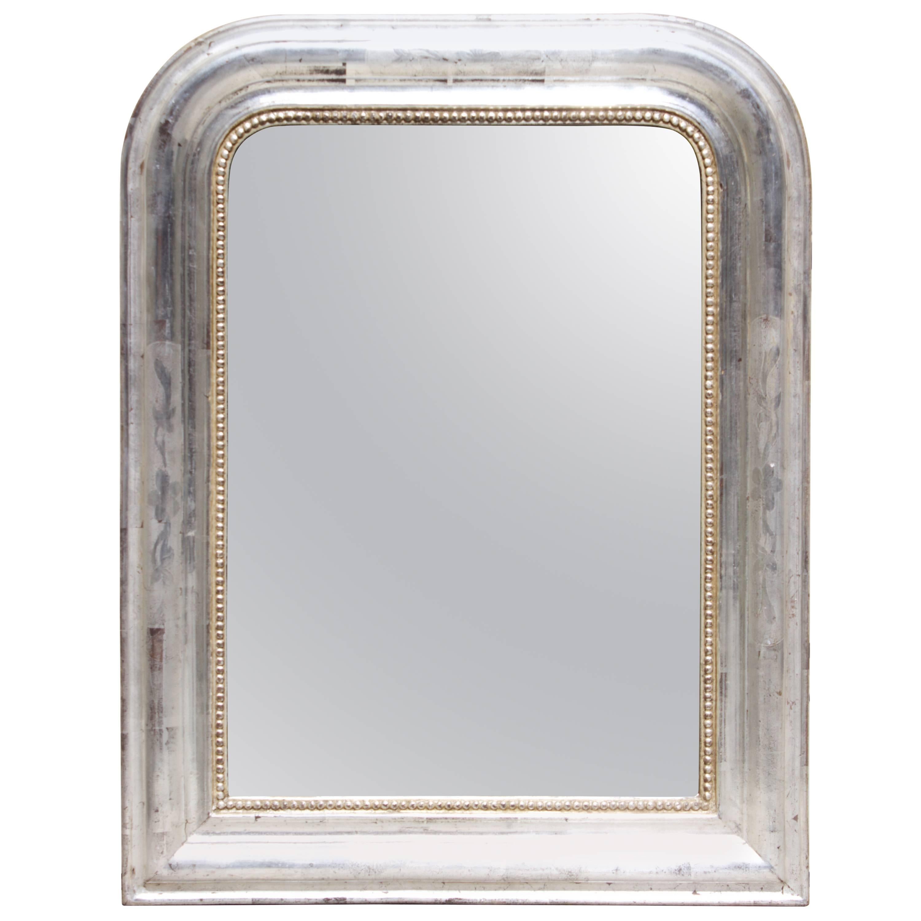 French Louis Philippe Silver Leaf Mirror
