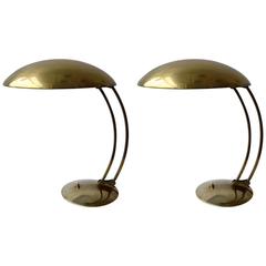 Pair of Brass Table Lamps by Cristian Dell for Kaiser