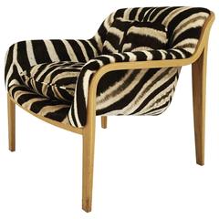 Bill Stephens for Knoll Lounge Chair in Zebra Hide