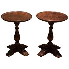 Pair of English Round Low Tables