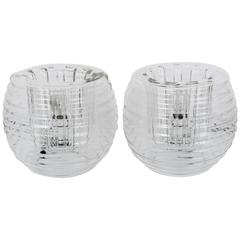 Two Italian Ribbed Glass Side Lamps, Carlo Nason Mazzega Style, Italy, 1950s 10