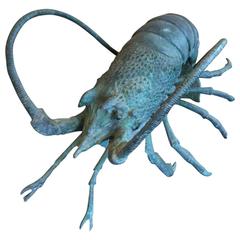 Vintage Bronze Lobster Sculpture