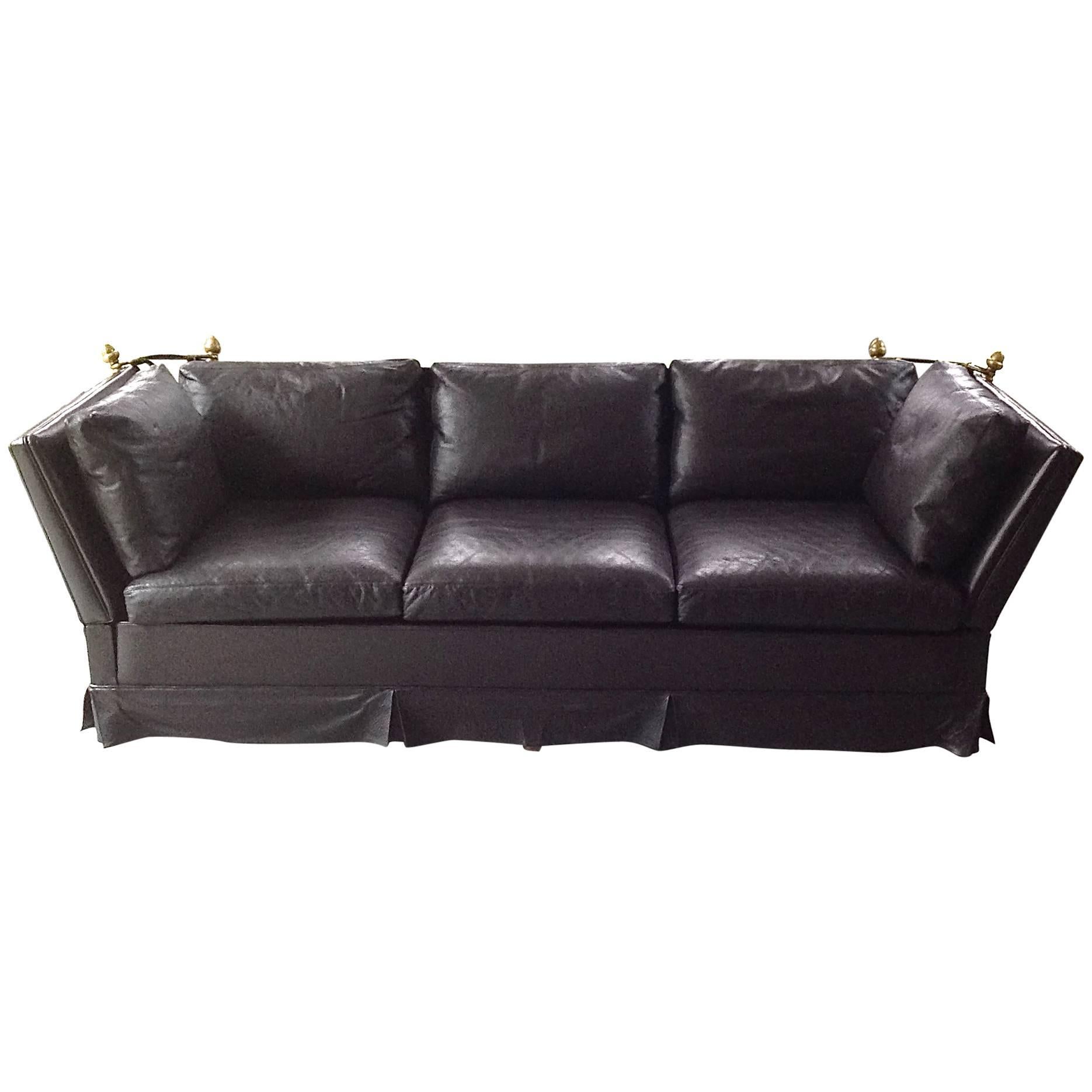 Rare Settee, Design Maison Jansen in Original Leather, Paris, 1970