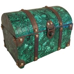 Italian Malachite and Brass Treasure Chest Box 4